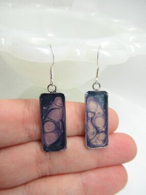 Purple Pebeo Rectangle earrings